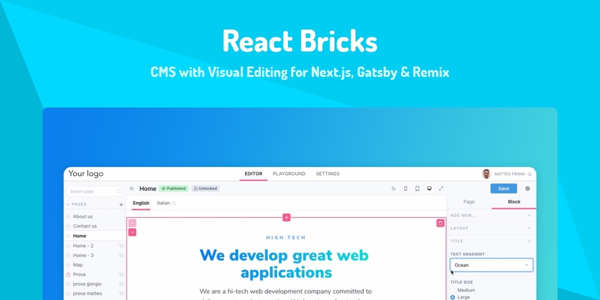 React Bricks - CMS with Visual Editing for Next.js, Gatsby & Remix ...