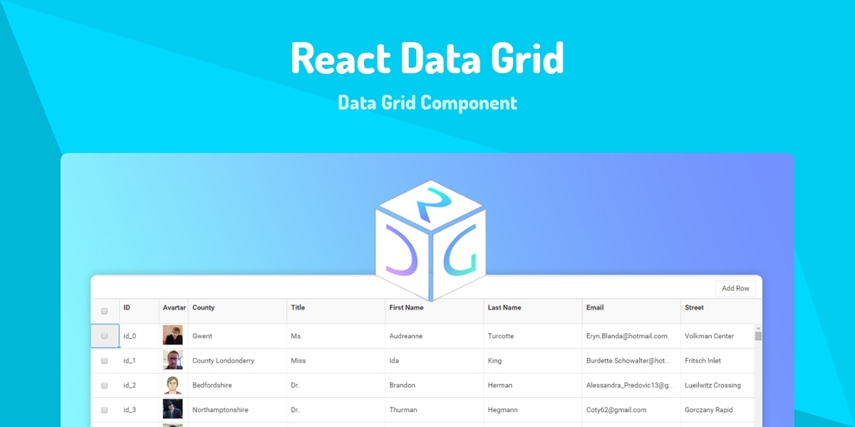 React Data Grid - Data Grid Component - Made with React.js