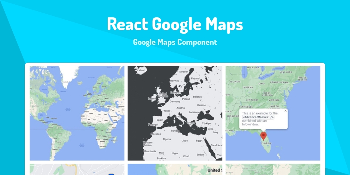 React Google Maps - Google Maps Component - Made with React.js