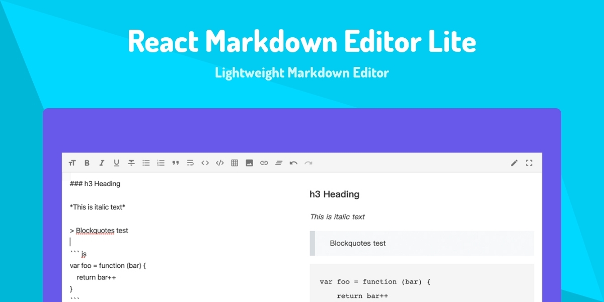 React Markdown Editor Lite - Lightweight Markdown Editor - Made with ...