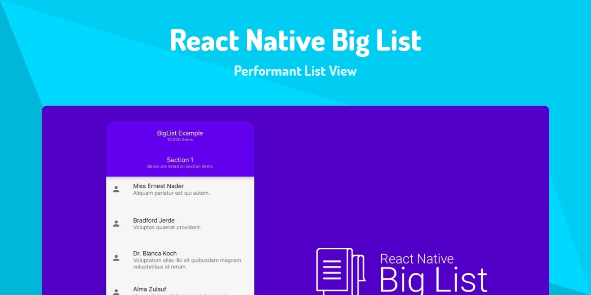 React Native Big List - Performant List View - Made with React.js