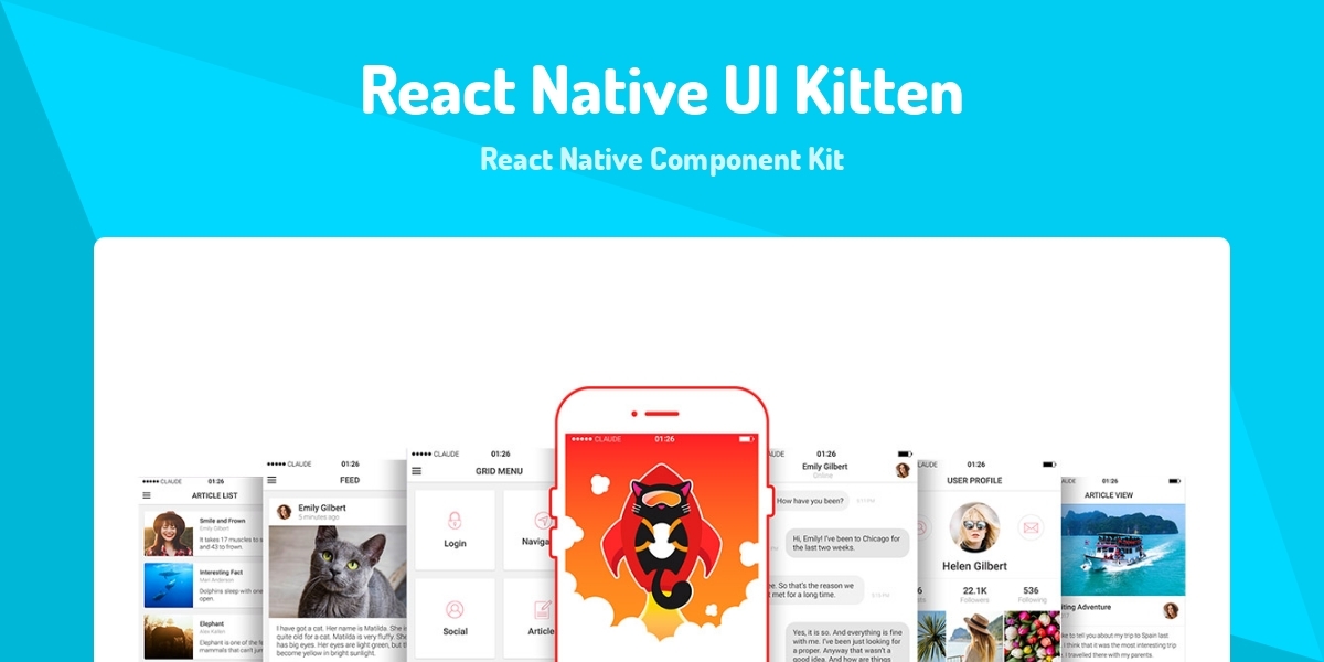 React Native UI Kitten - React Native Component Kit - Made with React.js