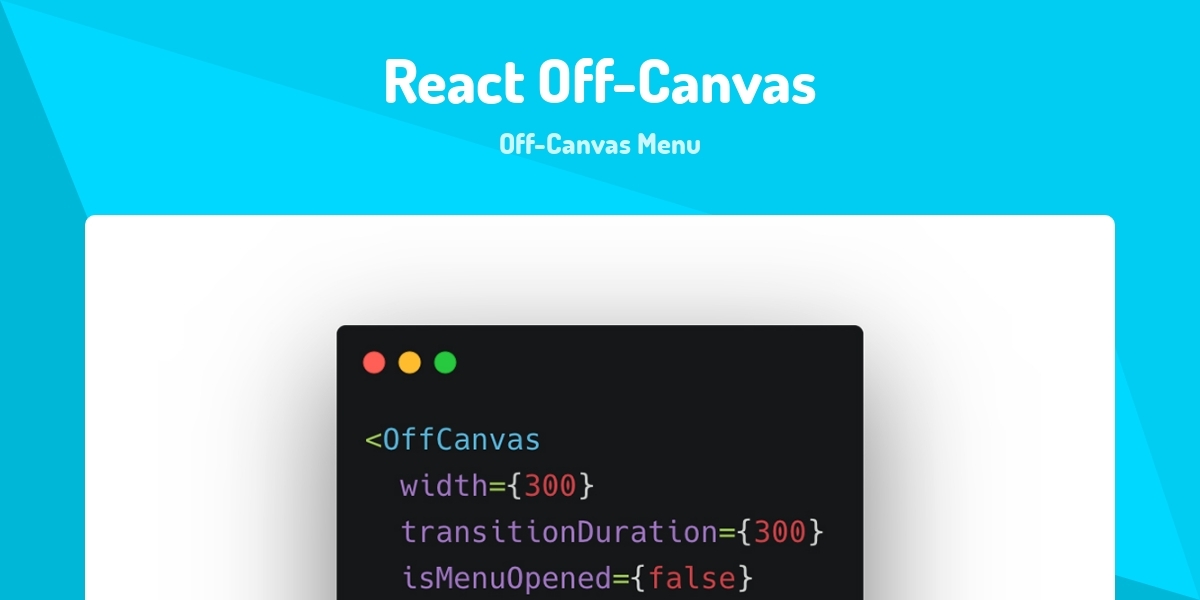 React Off-Canvas - Off-Canvas Menu - Made with React.js