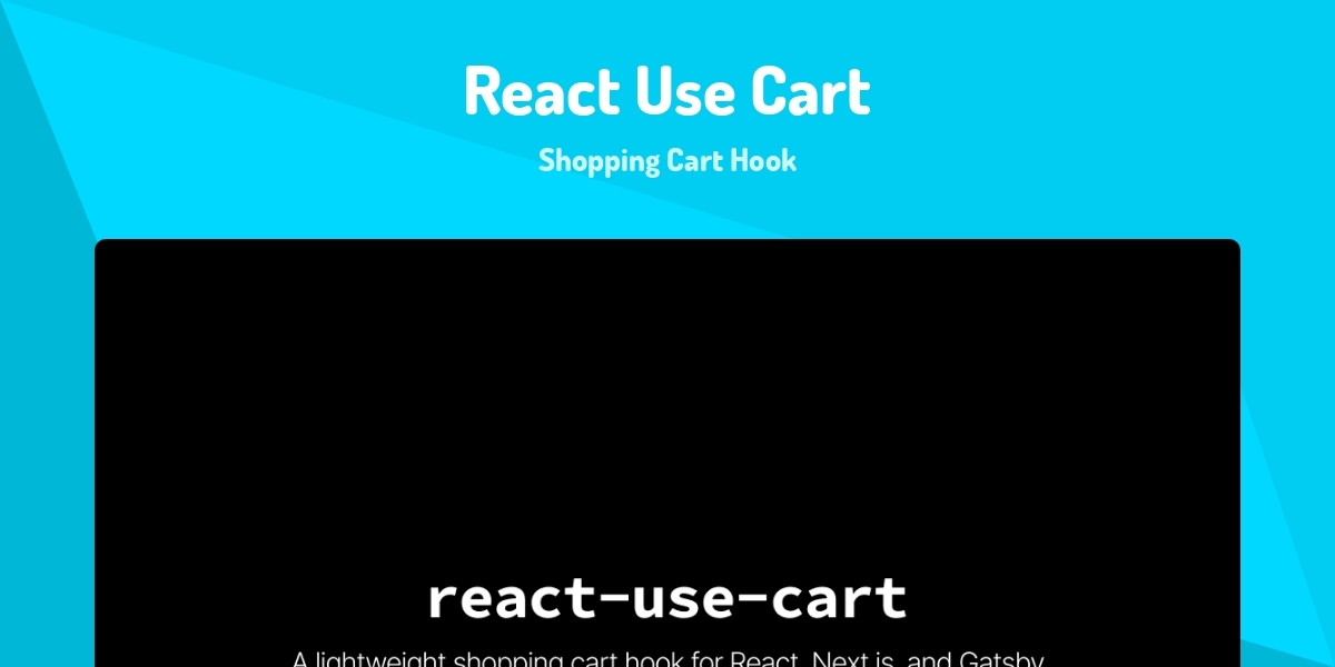 React Use Cart - Shopping Cart Hook - Made with React.js