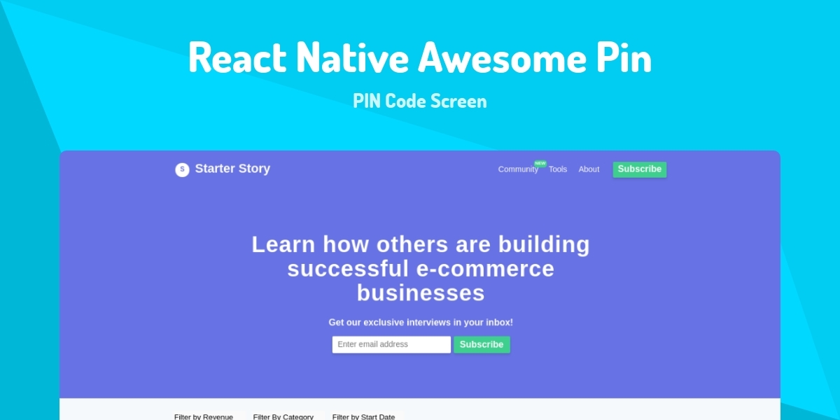 React Native Awesome Pin - PIN Code Screen - Made with React.js