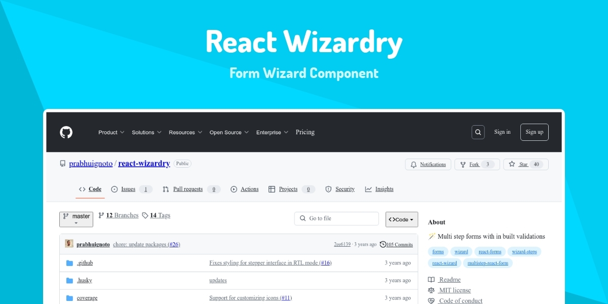 React Wizardry - Form Wizard Component - Made with React.js
