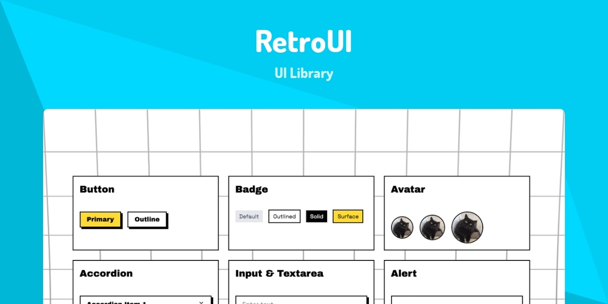 RetroUI - UI Library - Made with React.js