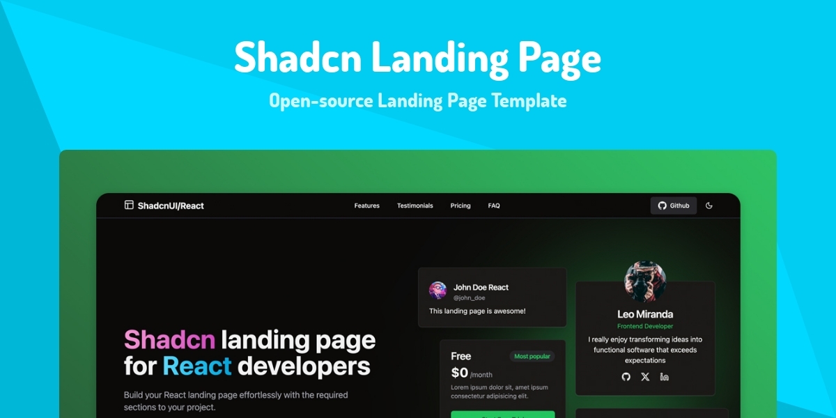 Shadcn Landing Page Open source Landing Page Template Made with Shadcn Landing Page Open source Landing Page Template Made with