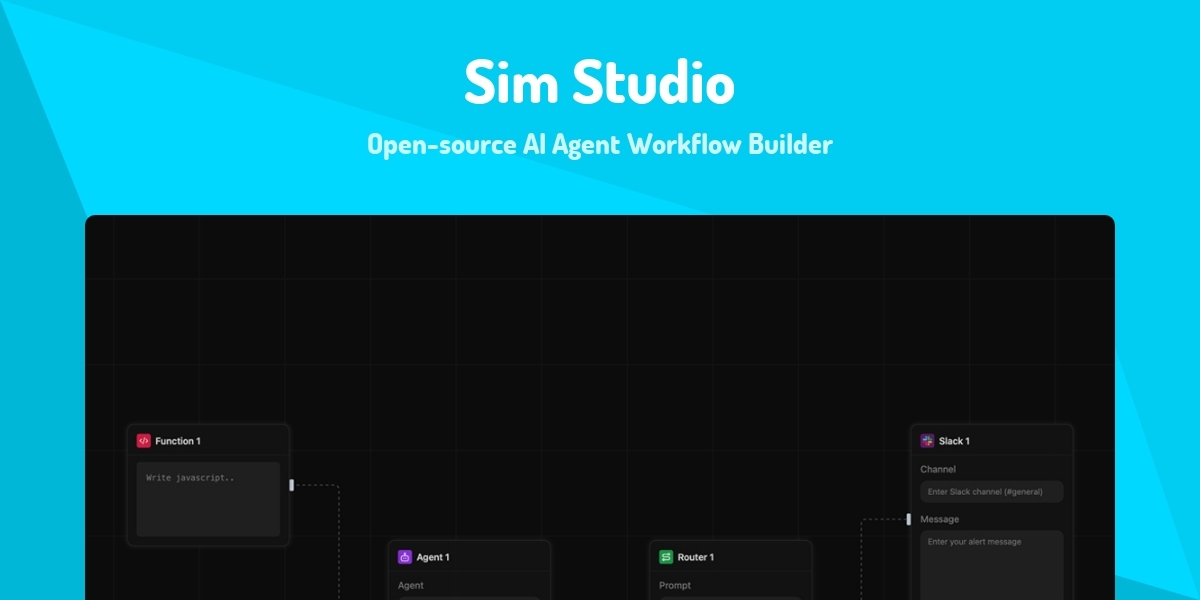 Sim Studio - Open-source AI Agent Workflow Builder - Made with React.js