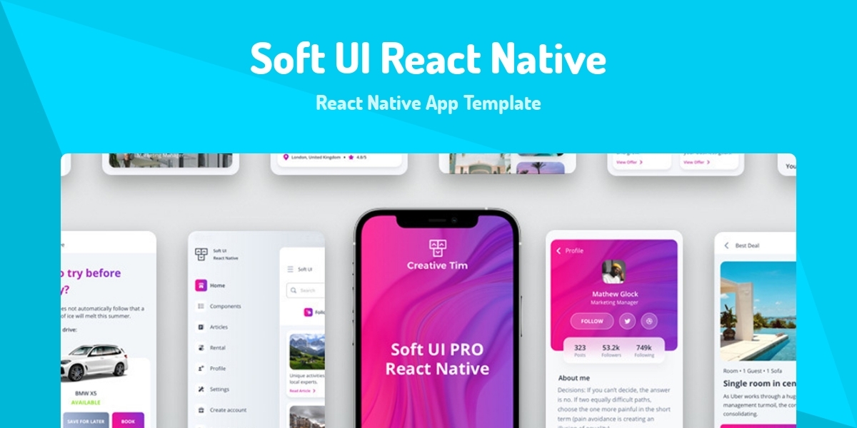 Soft UI React Native - React Native App Template - Made with React.js