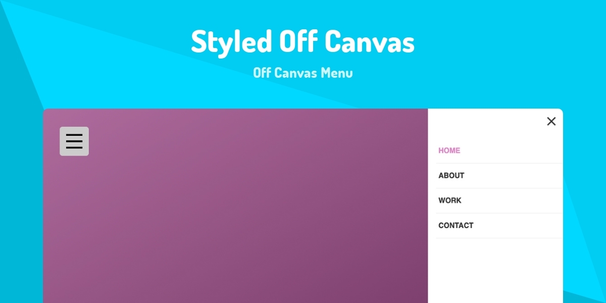 Styled Off Canvas - Off Canvas Menu - Made with React.js