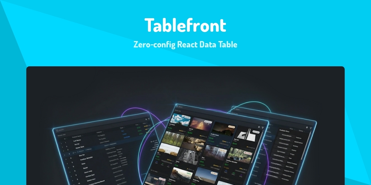 Tablefront - Zero‑config React Data Table - Made with React.js