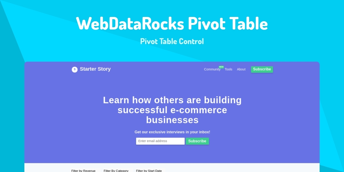 WebDataRocks Pivot Table - Pivot Table Control - Made with React.js