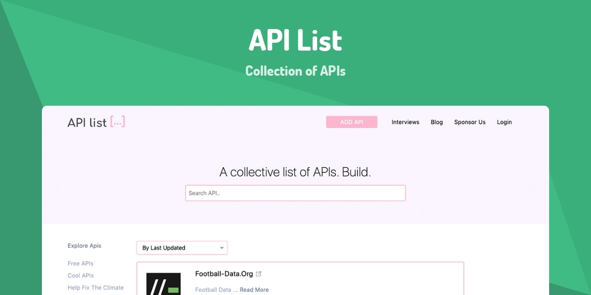 API List - Collection of APIs - Made with Vue.js