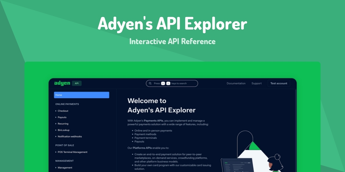 Api Explorer Asthetic Adyen's API Explorer - Interactive API Reference - Made with Vue.js