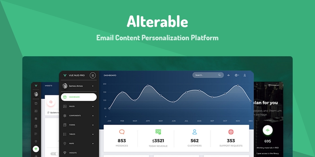 Alterable - Email Content Personalization Platform - Made with Vue.js