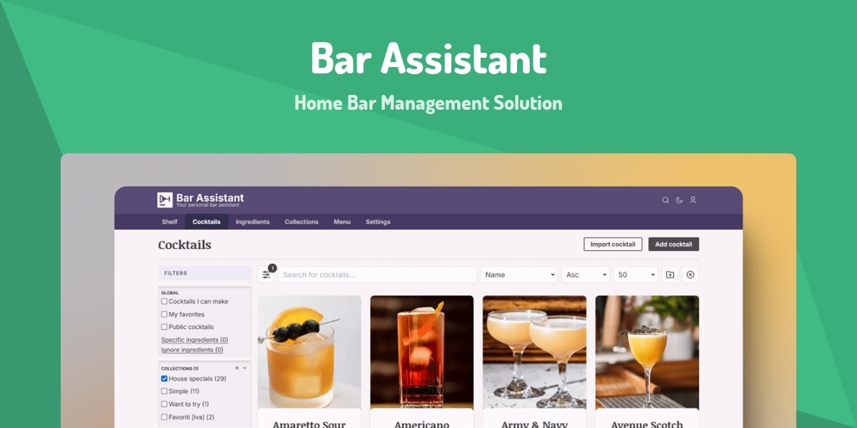 Bar Assistant - Home Bar Management Solution - Made with Vue.js