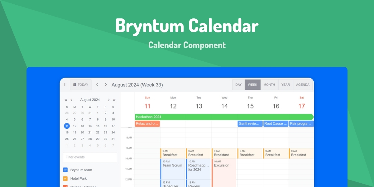 Bryntum Calendar - Calendar Component - Made with Vue.js