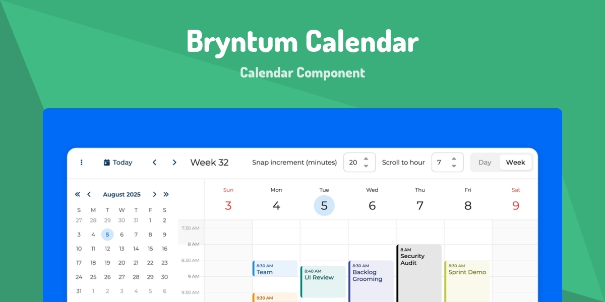 Bryntum Calendar - Calendar Component - Made with Vue.js