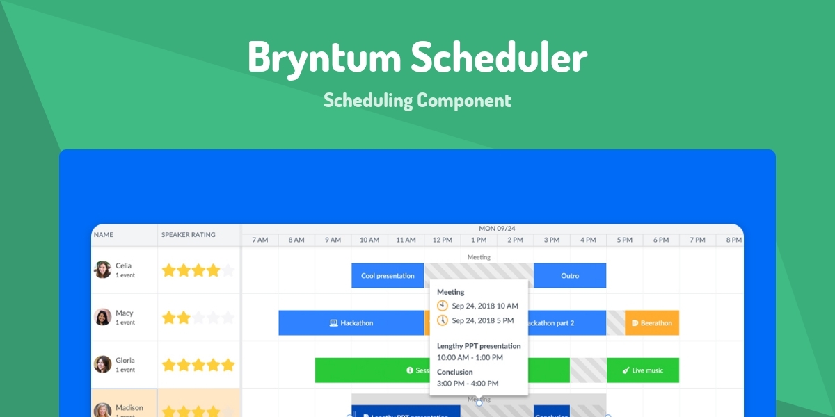 Bryntum Scheduler - Scheduling Component - Made with Vue.js