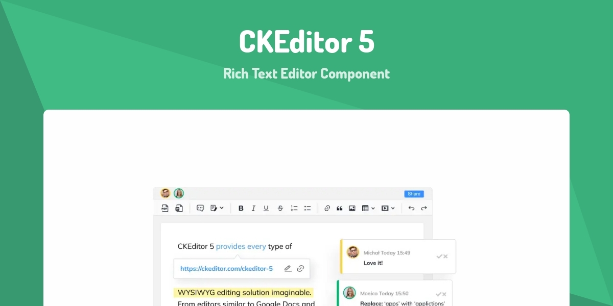CKEditor 5 - Rich Text Editor Component - Made with Vue.js