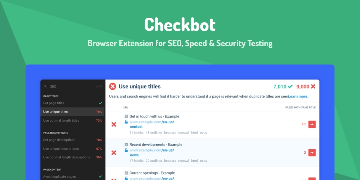 Checkbot - Browser Extension for SEO, Speed & Security Testing - Made ...