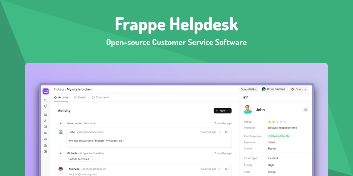 Frappe Helpdesk - Open-source Customer Service Software - Made with Vue.js