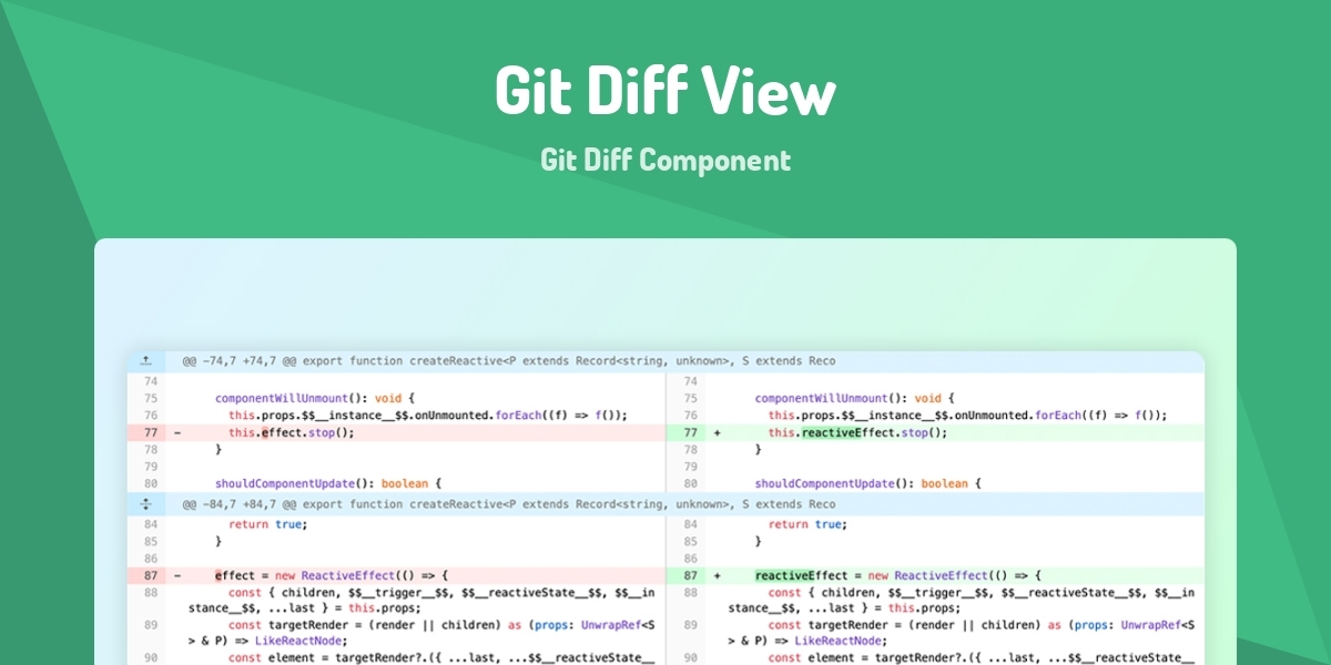 Git Diff View - Git Diff Component - Made with Vue.js