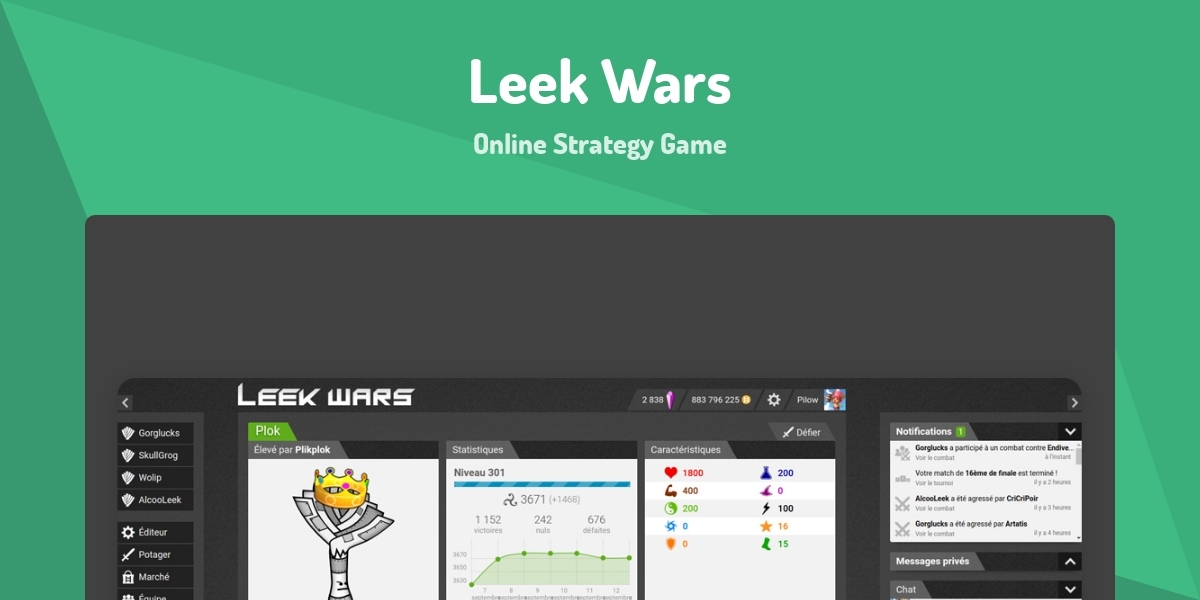Leek Wars - Online Strategy Game - Made with Vue.js