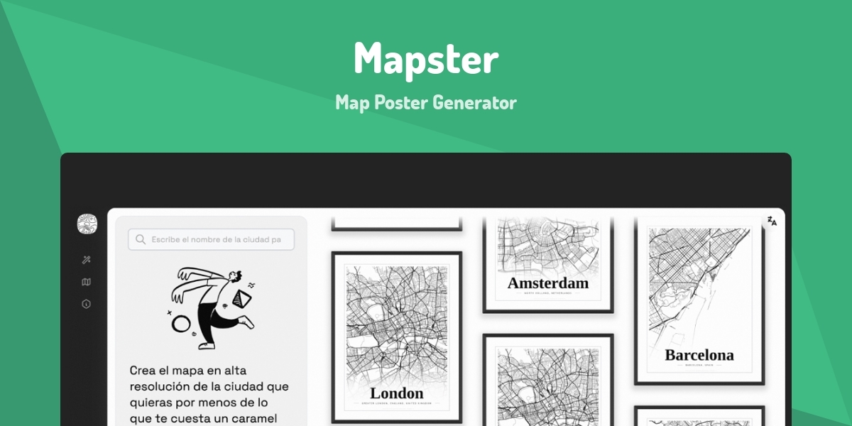 Mapster - Map Poster Generator - Made with Vue.js