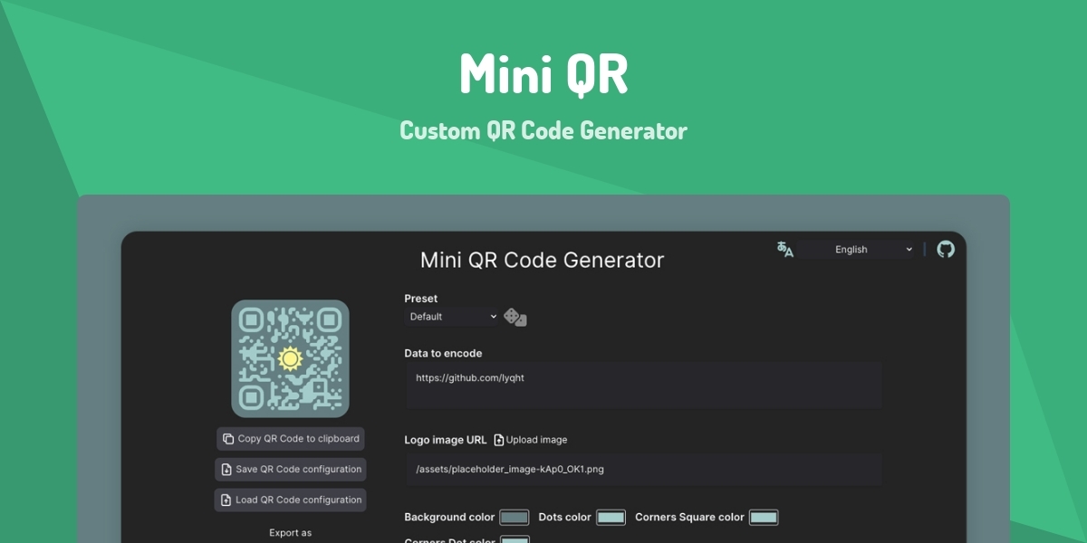 Mini QR - Custom QR Code Generator - Made with Vue.js