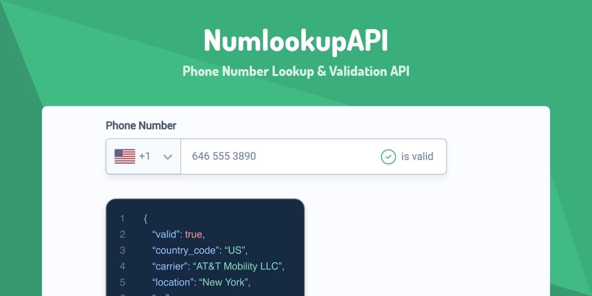 NumlookupAPI - Phone Number Lookup & Validation API - Made with Vue.js