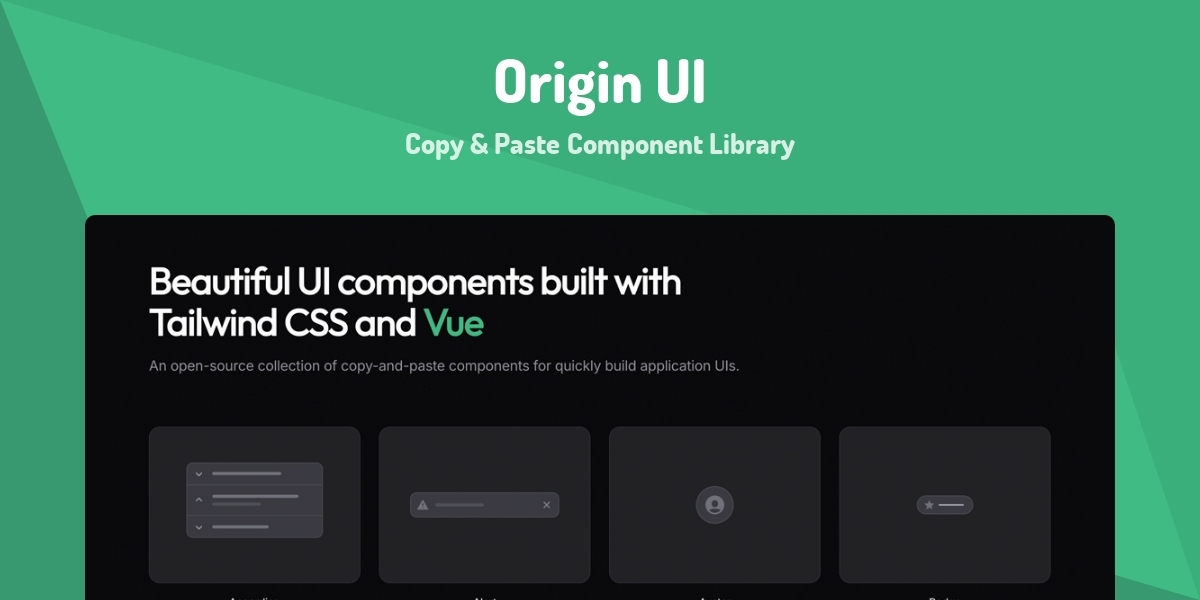 Origin UI - Copy & Paste Component Library - Made with Vue.js
