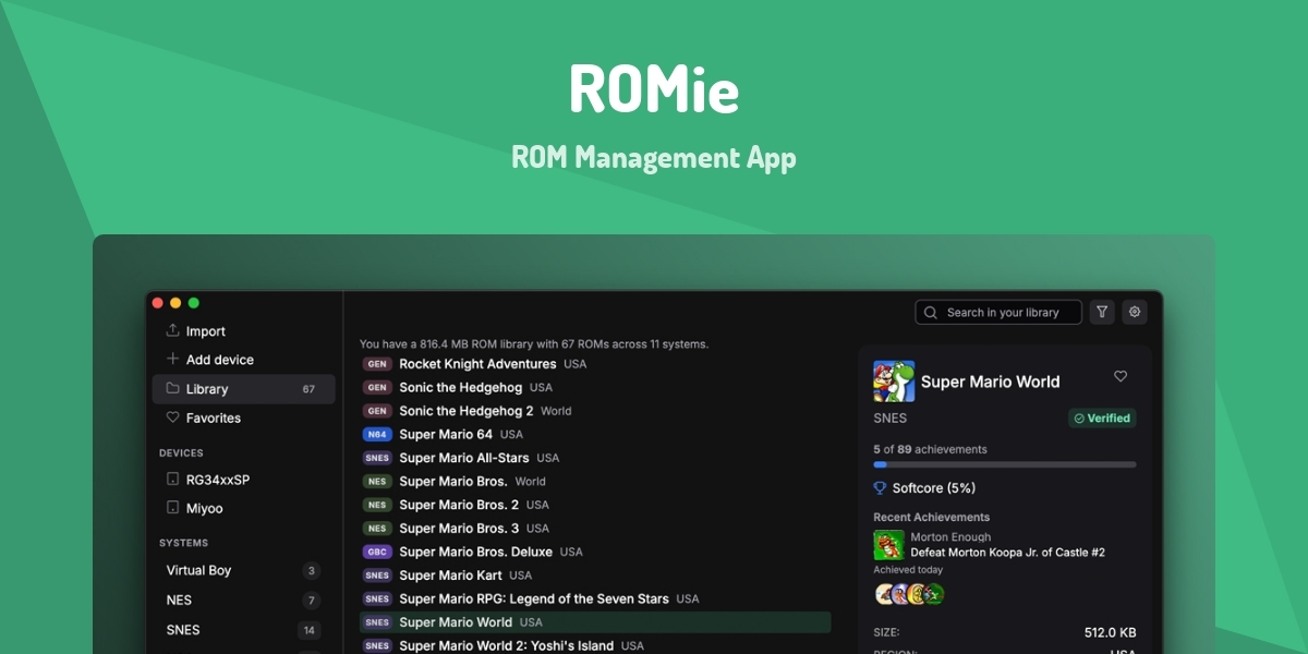 ROMie - ROM Management App - Made with Vue.js
