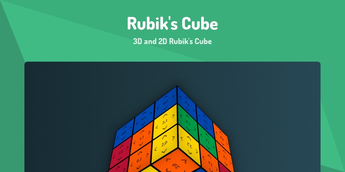 Rubik's Cube - 3D and 2D Rubik's Cube - Made with Vue.js