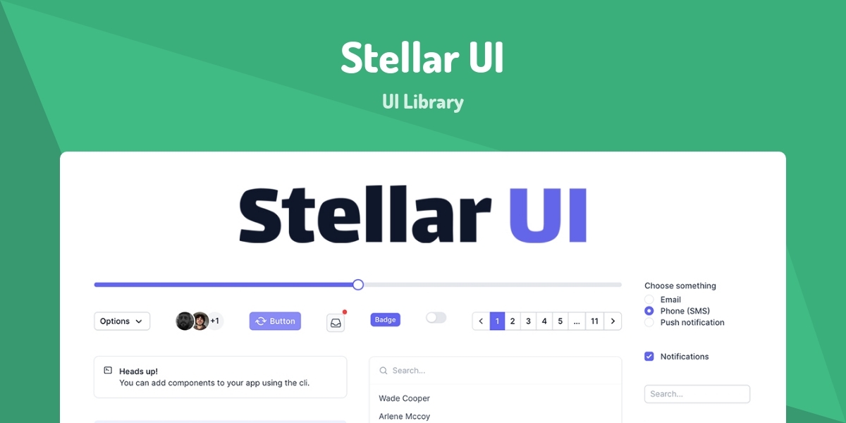 Stellar UI - UI Library - Made with Vue.js