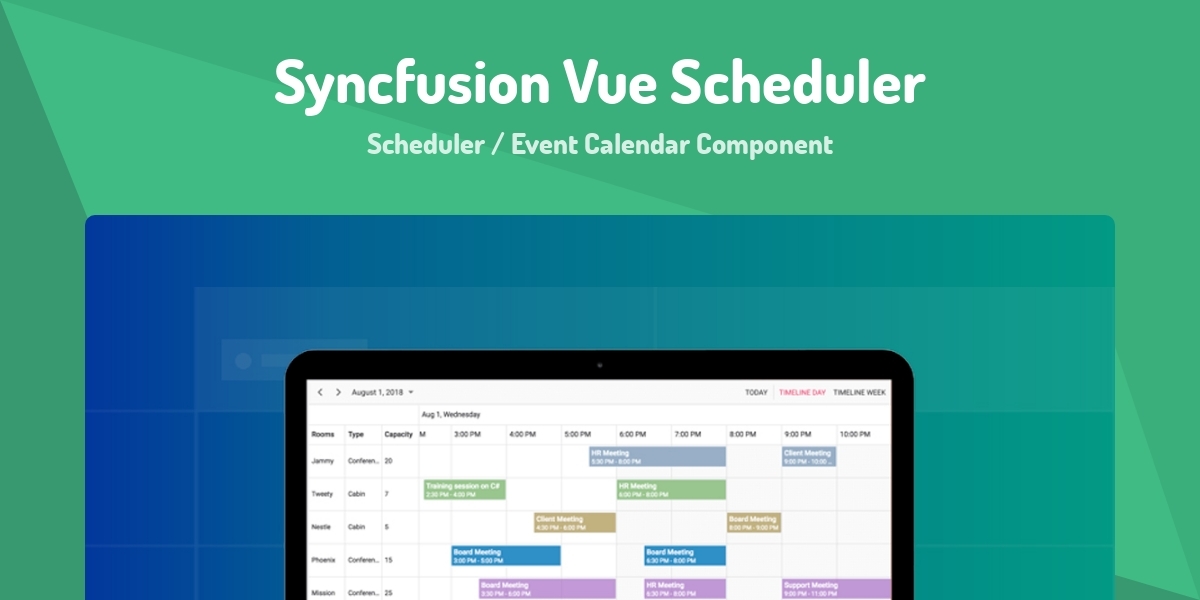 Syncfusion Vue Scheduler - Scheduler / Event Calendar Component - Made ...
