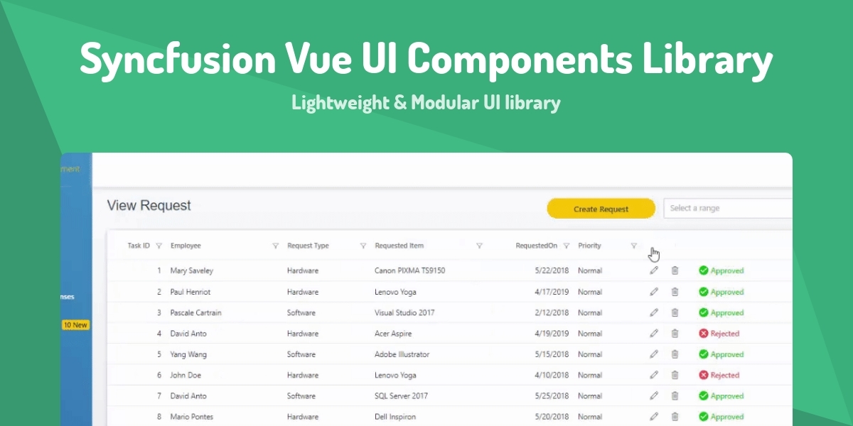 Syncfusion Vue UI Components Library - Lightweight & Modular UI library ...