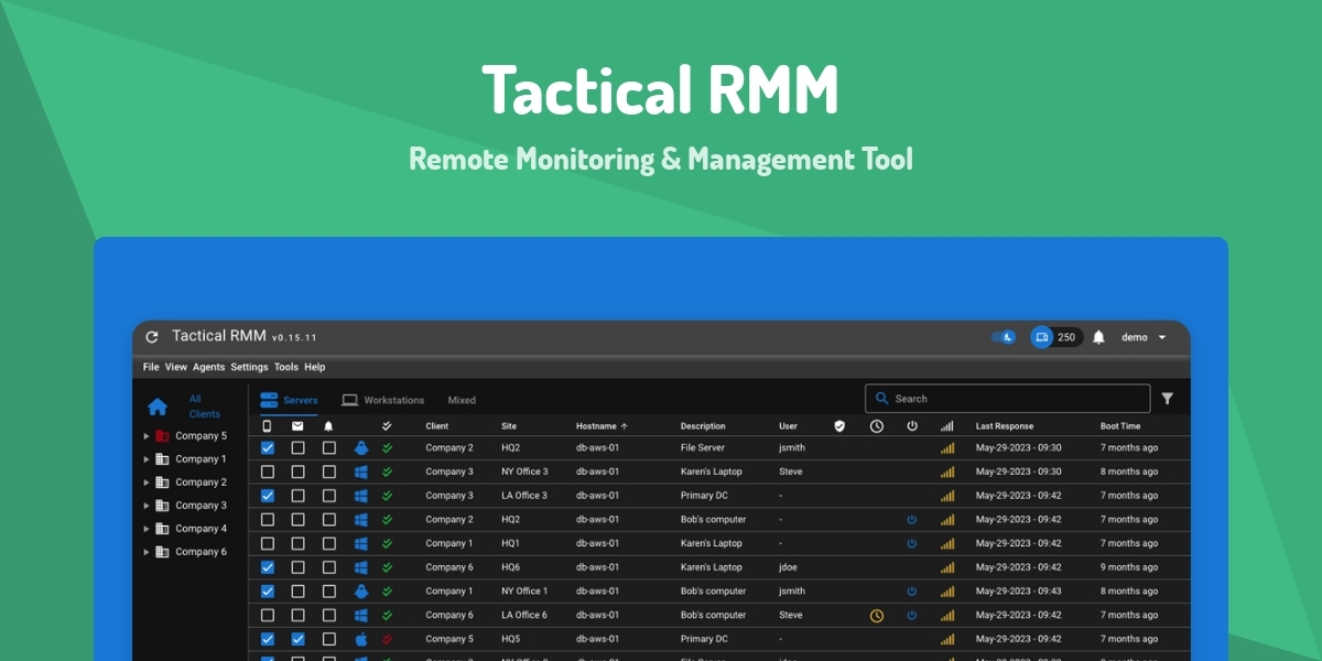 Tactical RMM - Remote Monitoring & Management Tool - Made with Vue.js