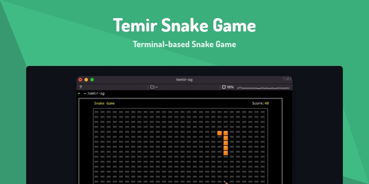 Temir Snake Game - Terminal-based Snake Game - Made with Vue.js