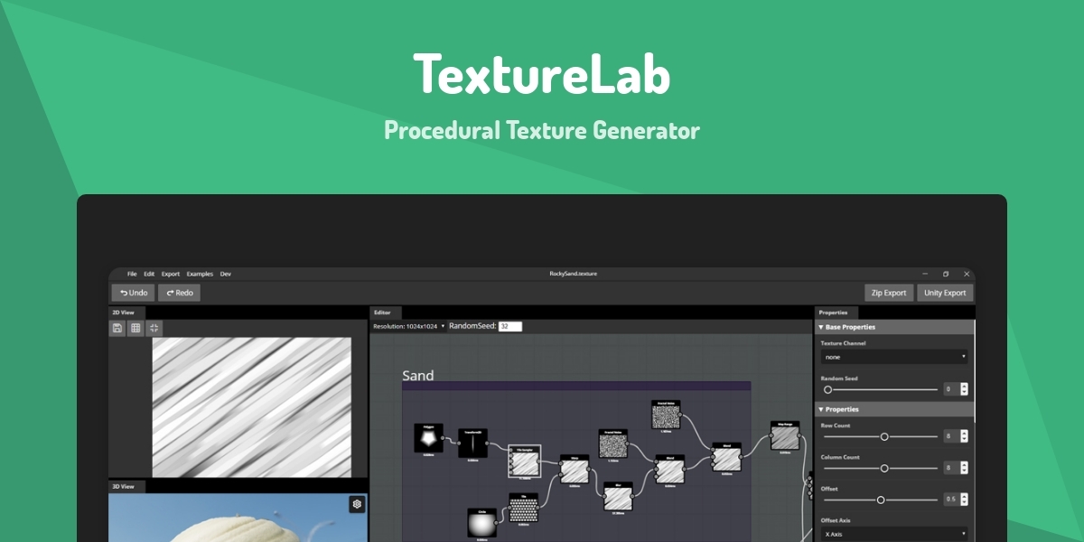 TextureLab - Procedural Texture Generator - Made with Vue.js