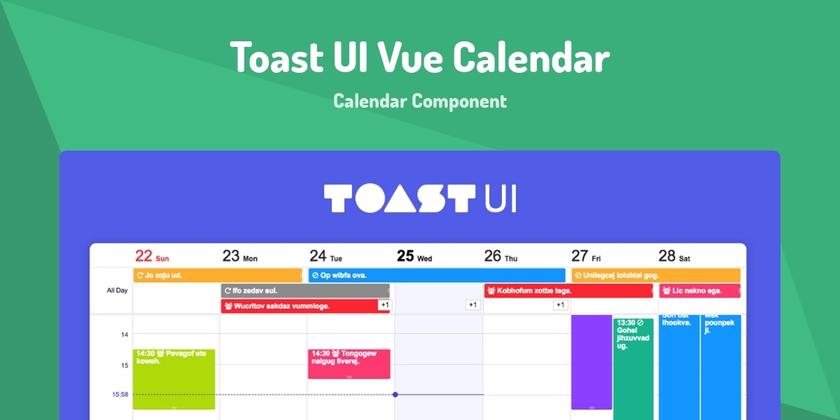 Toast UI Vue Calendar - Calendar Component - Made with Vue.js