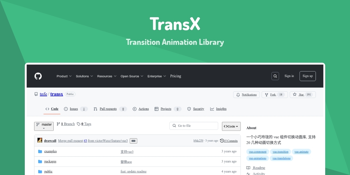 TransX - Transition Animation Library - Made with Vue.js