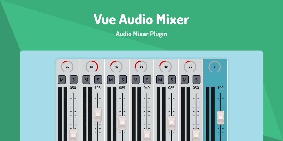 Vue Audio Mixer - Audio Mixer Plugin - Made with Vue.js