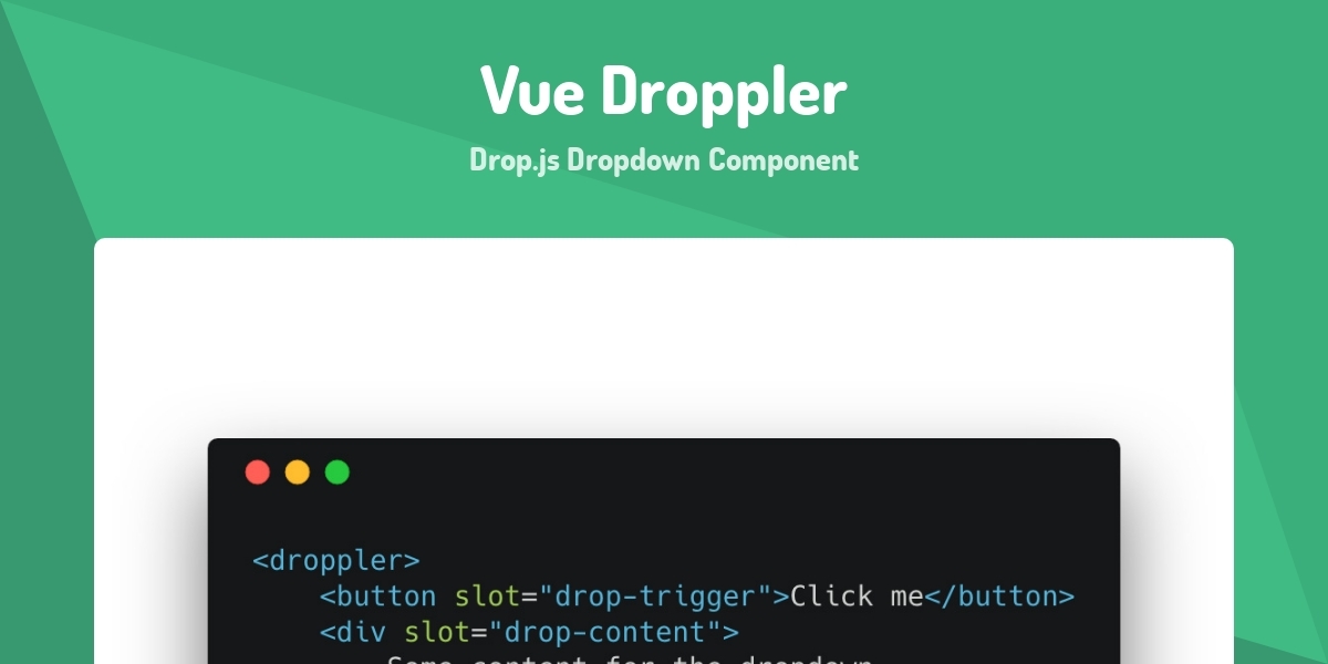 Vue Droppler - Drop.js Dropdown Component - Made with Vue.js
