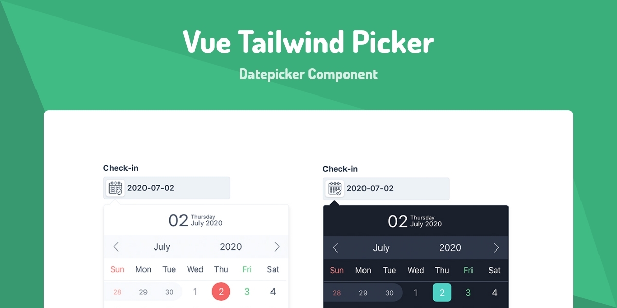 Vue Tailwind Picker - Datepicker Component - Made with Vue.js