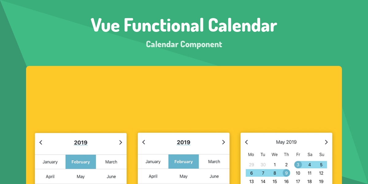 Vue Functional Calendar Calendar Component Made with Vue.js