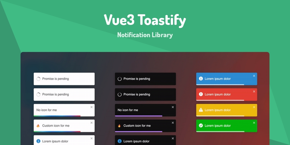 Vue3 Toastify - Notification Library - Made with Vue.js