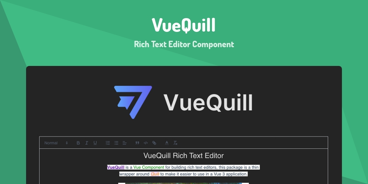 VueQuill - Rich Text Editor Component - Made with Vue.js