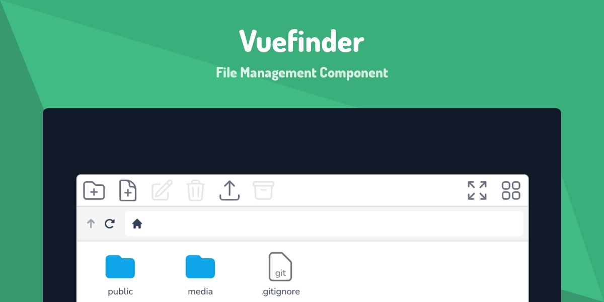 File Components Vuefinder - File Management Component - Made with Vue.js